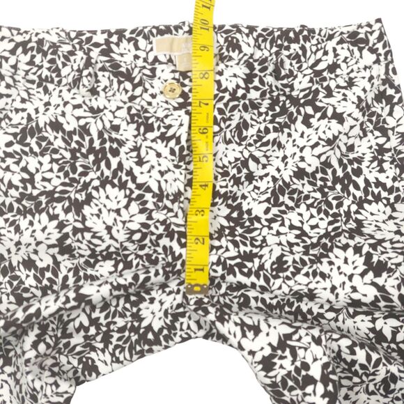 Michael Kors Pants Women’s Sz 2 Chocolate White Floral Stretch Comfort $110 - Picture 7 of 14